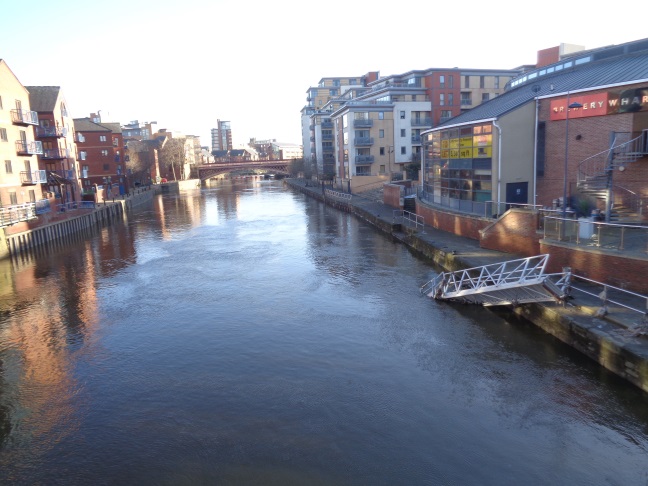 View down the River Aire to Crown Point Bridge (taken Dec 29 2015).