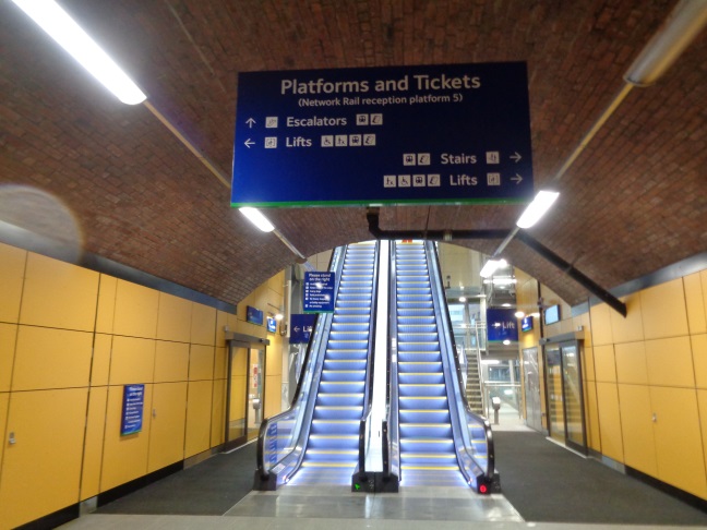 First escalators when entering the LSSE (photo taken Jan 7 2016).