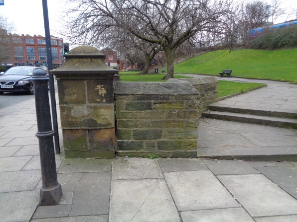 Location of the Bench Mark at the junction of York Street and Church Lane, Leeds (taken March 15 2016)