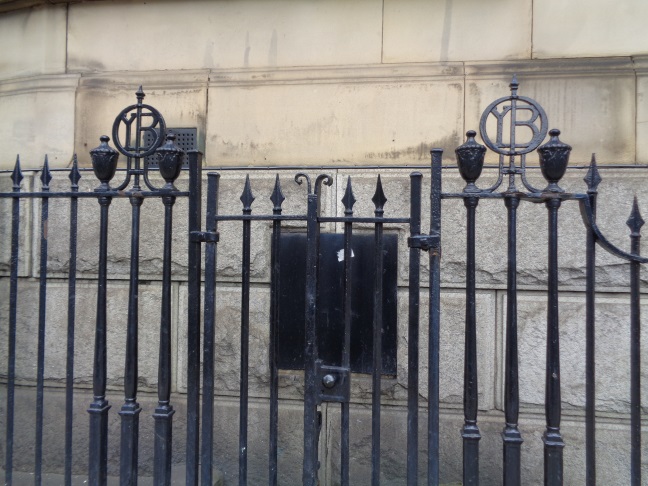 Old railings with 'YB' on them (taken April 7 2016).