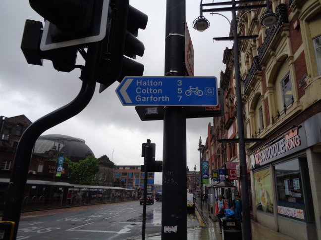 Cycle highway sign (?) on  Kirkgate/New Market Street (taken May 26 2016).