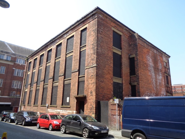 View on Templar Lane of the old British Road Services building (taken June 9 2016).