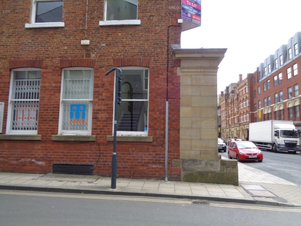 BM on Central Street with Park Place on the right (taken June 22 2016).