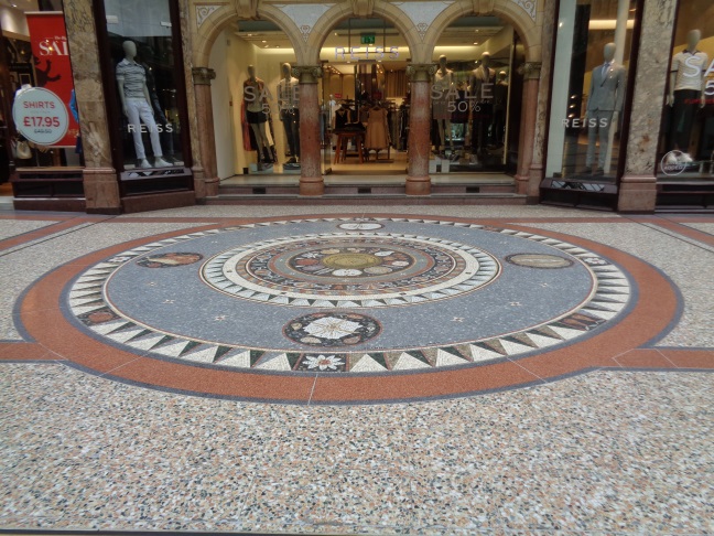 Floor design in the centre of County Arcade, Leeds (taken June 29 2016).