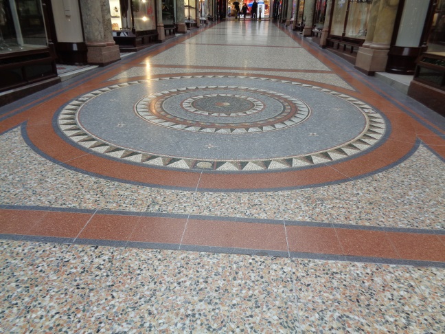 Floor design nearest to Briggate in County Arcade, Leeds (taken June 29 2016).
