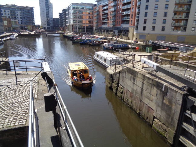 Water Taxi coming away from the marina at the Royal Armouries, Leeds (taken April 20 2016).